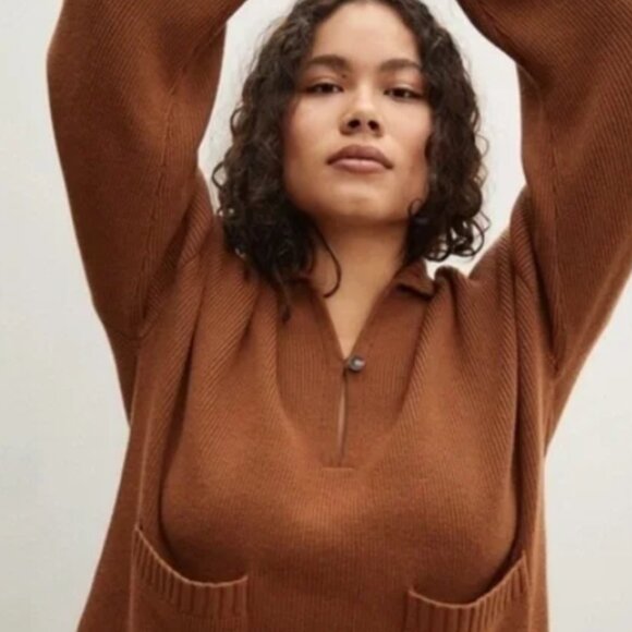 Everlane Sweaters - Everlane The Mariner Sweater - Dark Camel Small